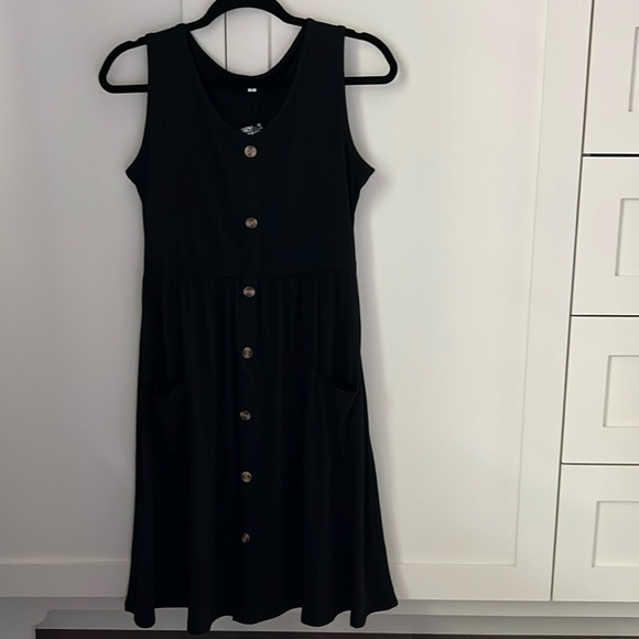 Black Midi Summer Dress, Size M - Picture 1 of 6